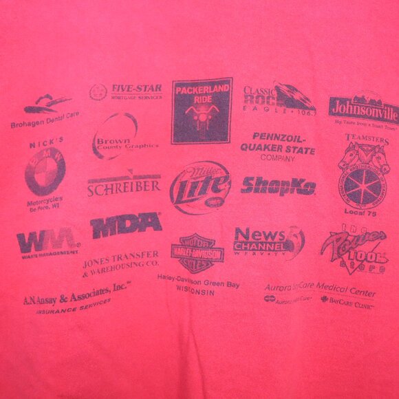 Green Bay Hog Chapter 2004 Red T-Shirt – Harley Owners Group – Size XL. Vintage - Picture 5 of 9